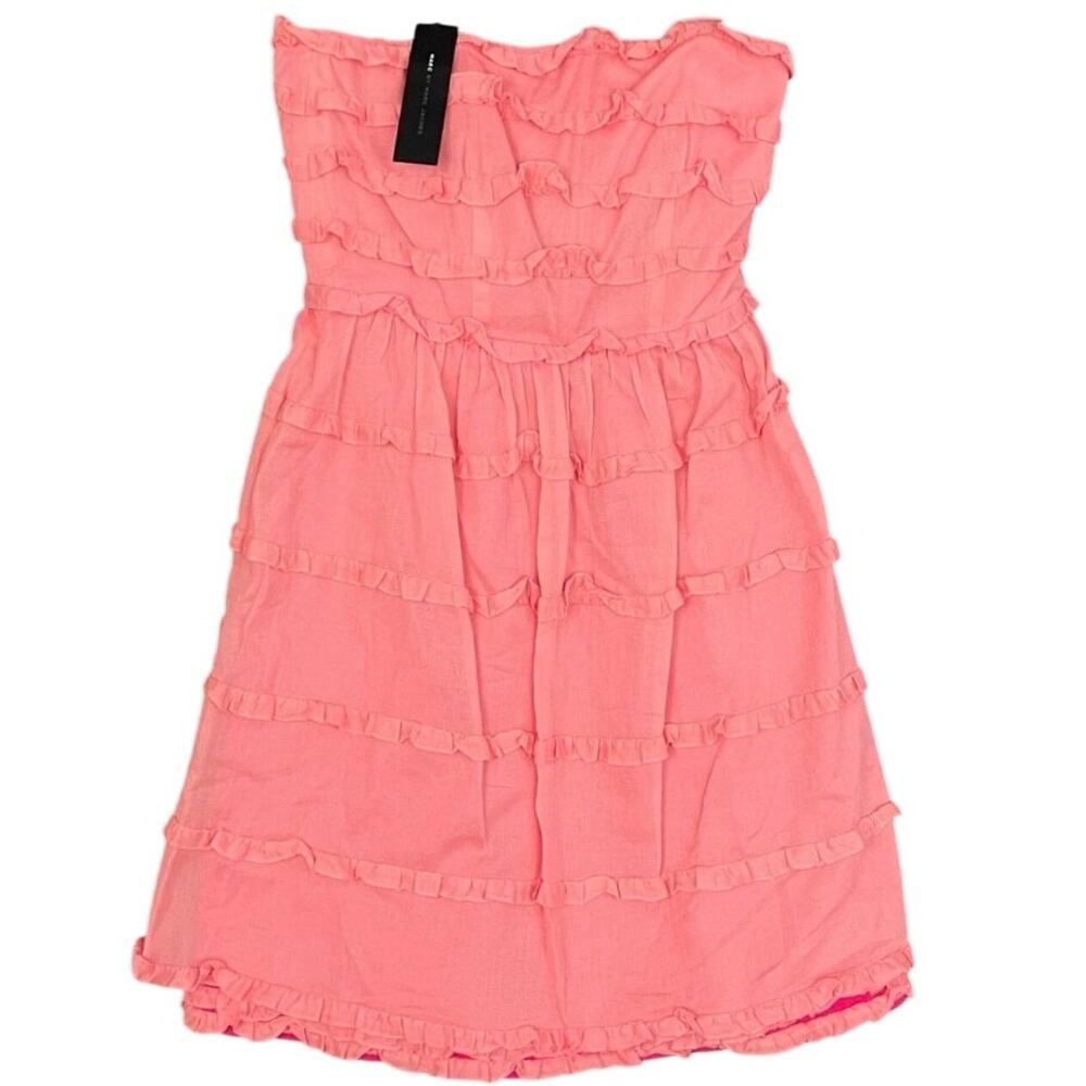 Marc by Marc Jacobs Strapless Tiered Ruffle Mini Dress. 100% Cotton, size 8